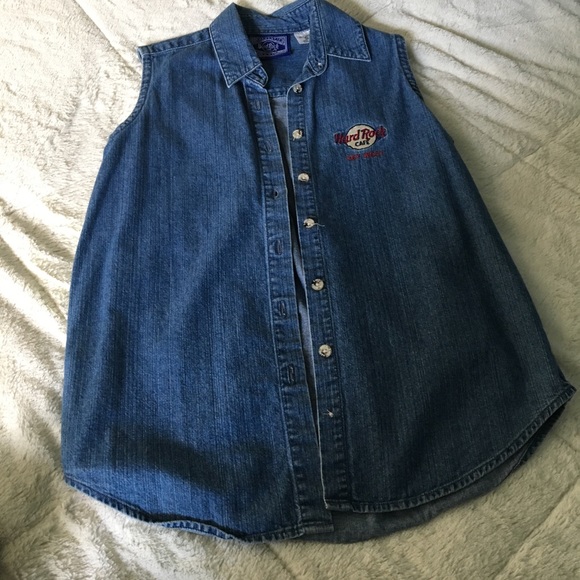 VTG Hard Rock Cafe Key West Denim Tank - Picture 3 of 8